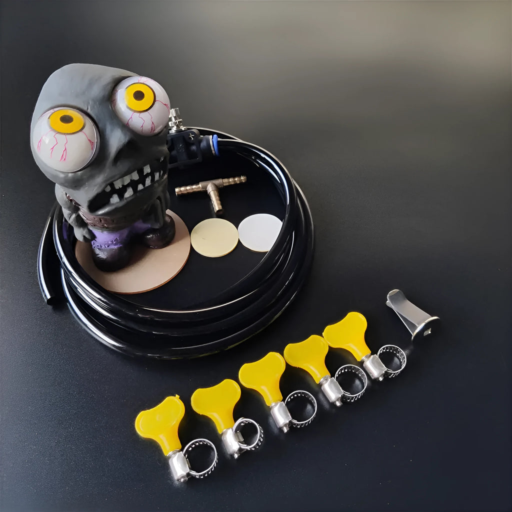 Car turbo decompression ornament kit with doll, pressure regulating valve, copper tube and installation components