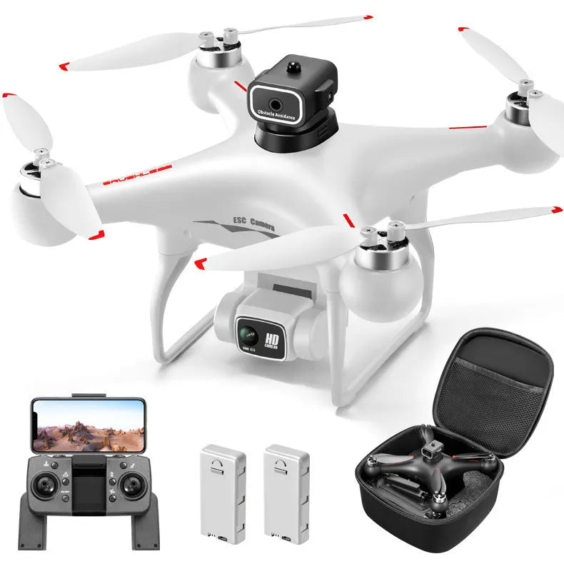 Black plastic brushless UAV drone with four-side obstacle avoidance and HD camera