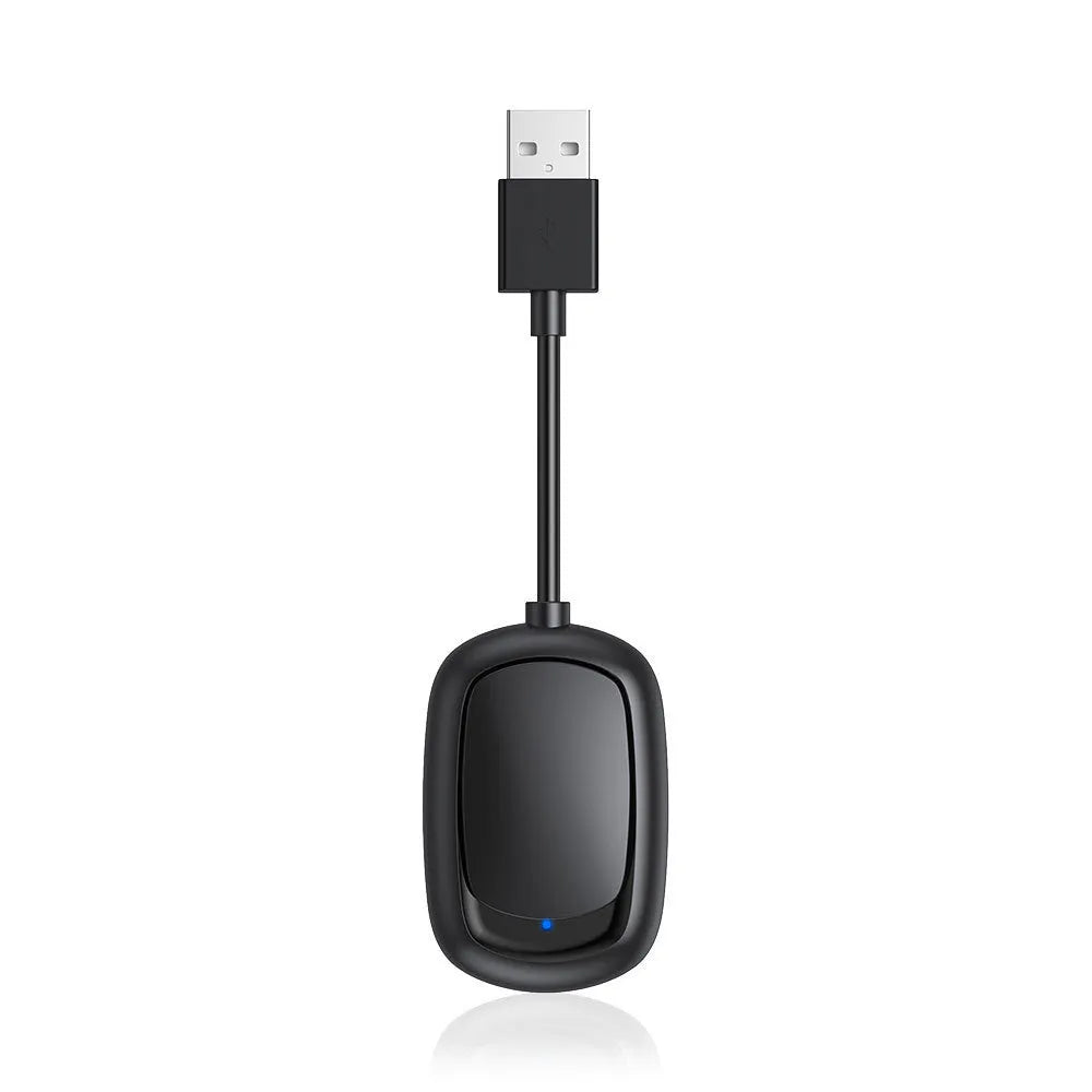 Wireless CarPlay Android Auto interconnection box with USB connector in ABS housing