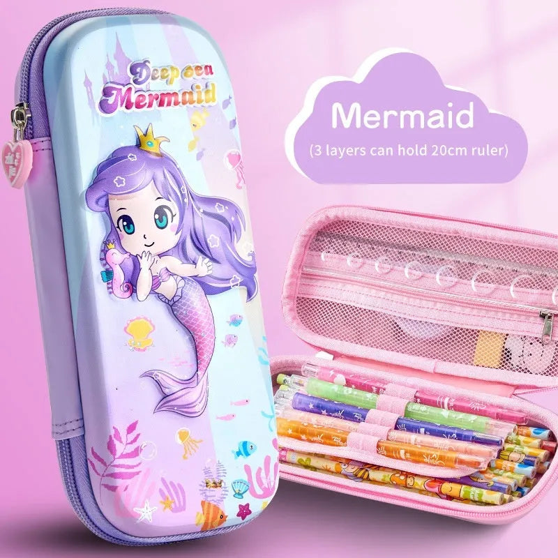 3D leather pencil case with sculpted spaceship design in multiple colour options