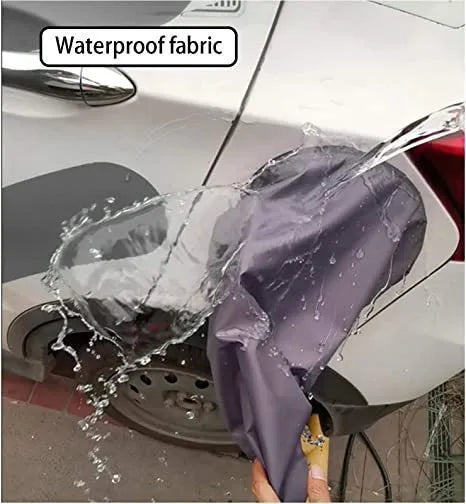 Grey waterproof drawstring cover for electric vehicle charging connector