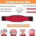 Black red light infrared therapy belt for waist pain relief with adjustable free-size design