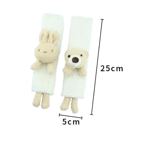 Cartoon plush car safety belt shoulder protector in Rabbit and Bear designs