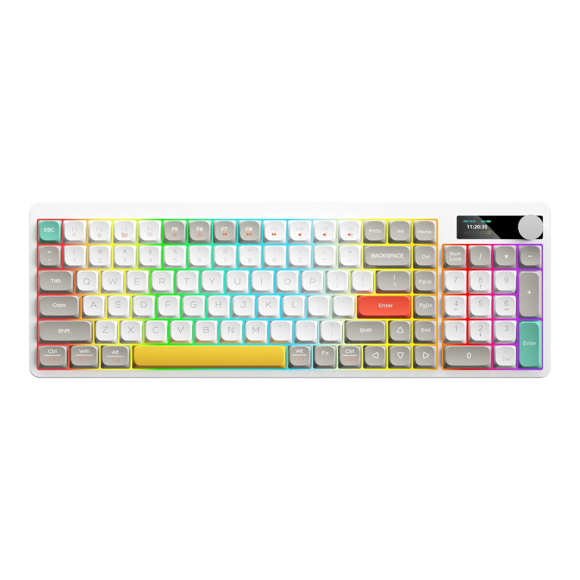 Black mechanical keyboard with RGB backlighting and full key layout for laptop use