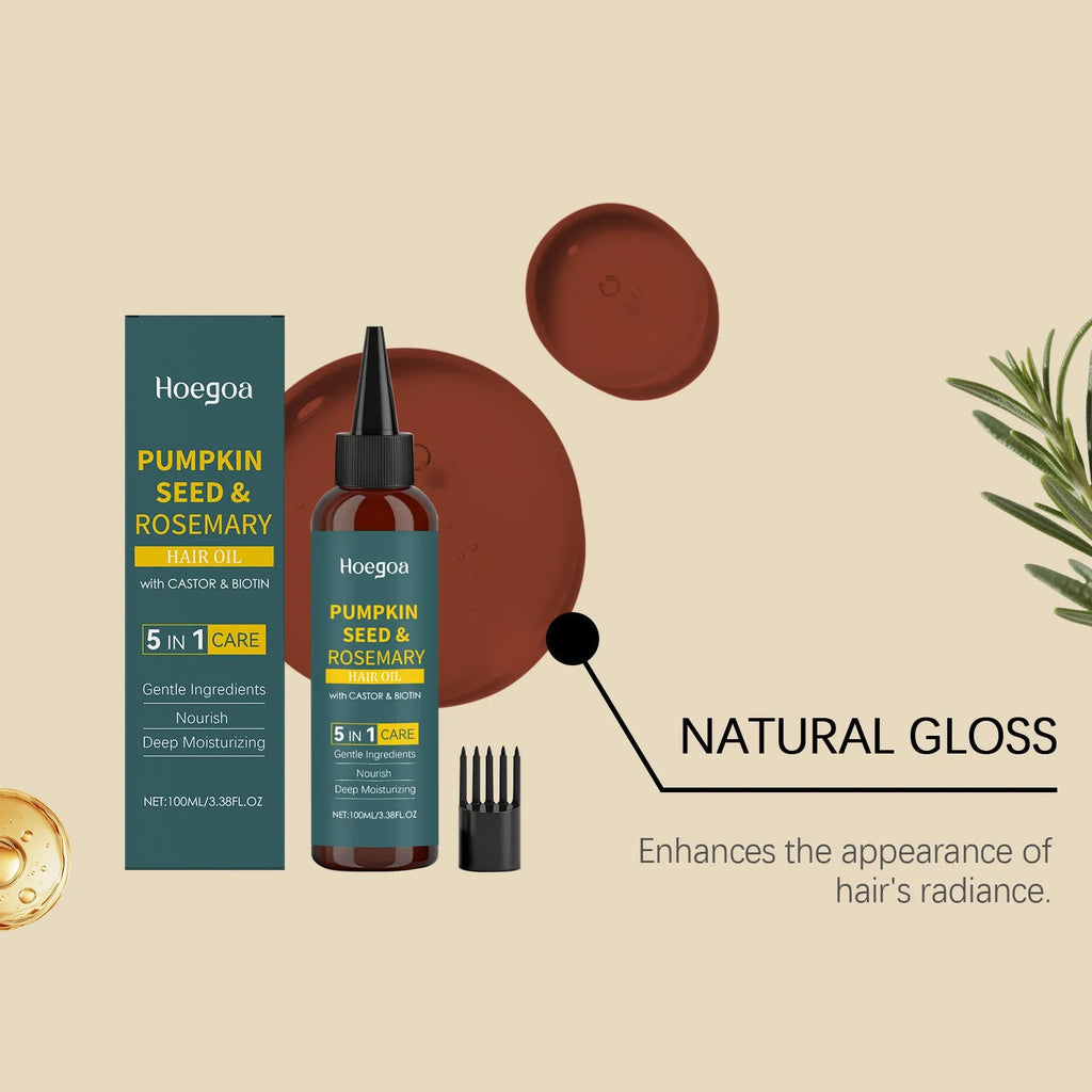 Rosemary hair care essential oil 100ml bottle with pointed cap and hair comb applicator tool