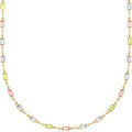 Ladies' geometric crystal necklace with alloy chain and glass accents in random colours