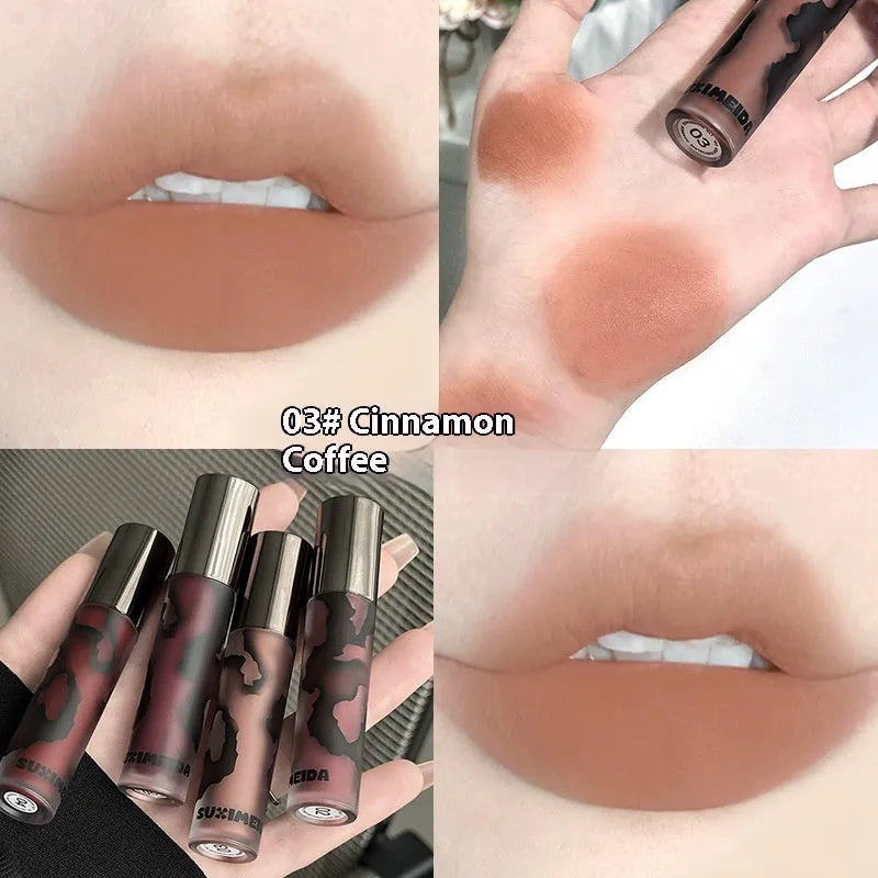 Lava Secret matte lipstick in five colour options including orange brown coffee and jujube red