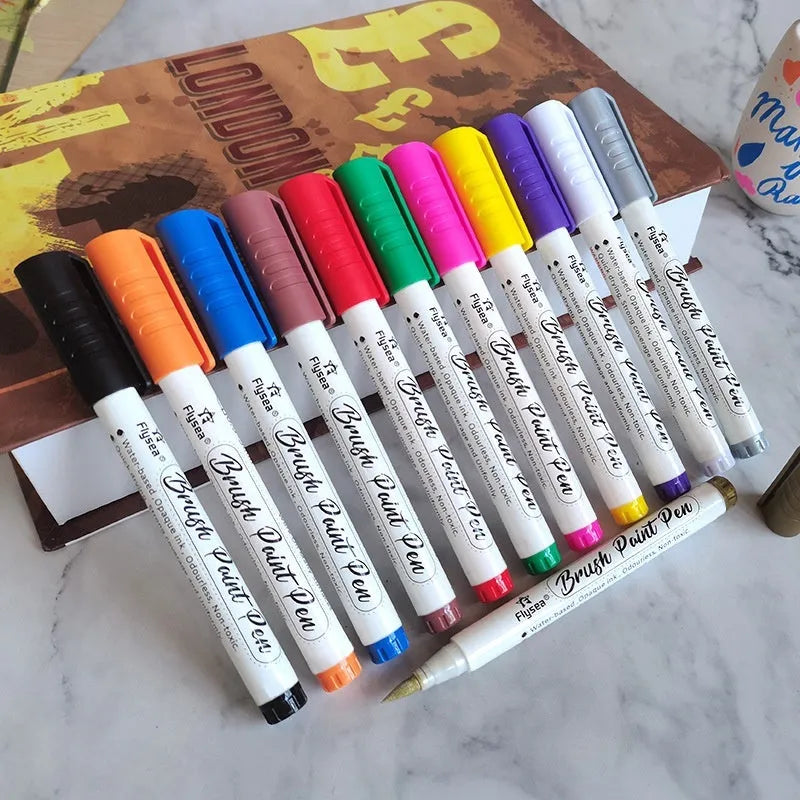 Soft head gouache pen set with pressure-free acrylic ink for hand painting and crafts
