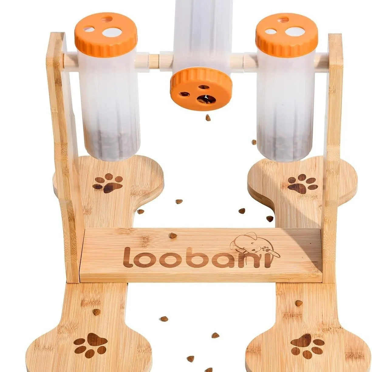 Wooden dog puzzle toy interactive snack dispenser feeder 31x30x20cm pet enrichment activity