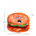 Hamburger-shaped crinkle and squeaky dog toys without stuffing for safe interactive play