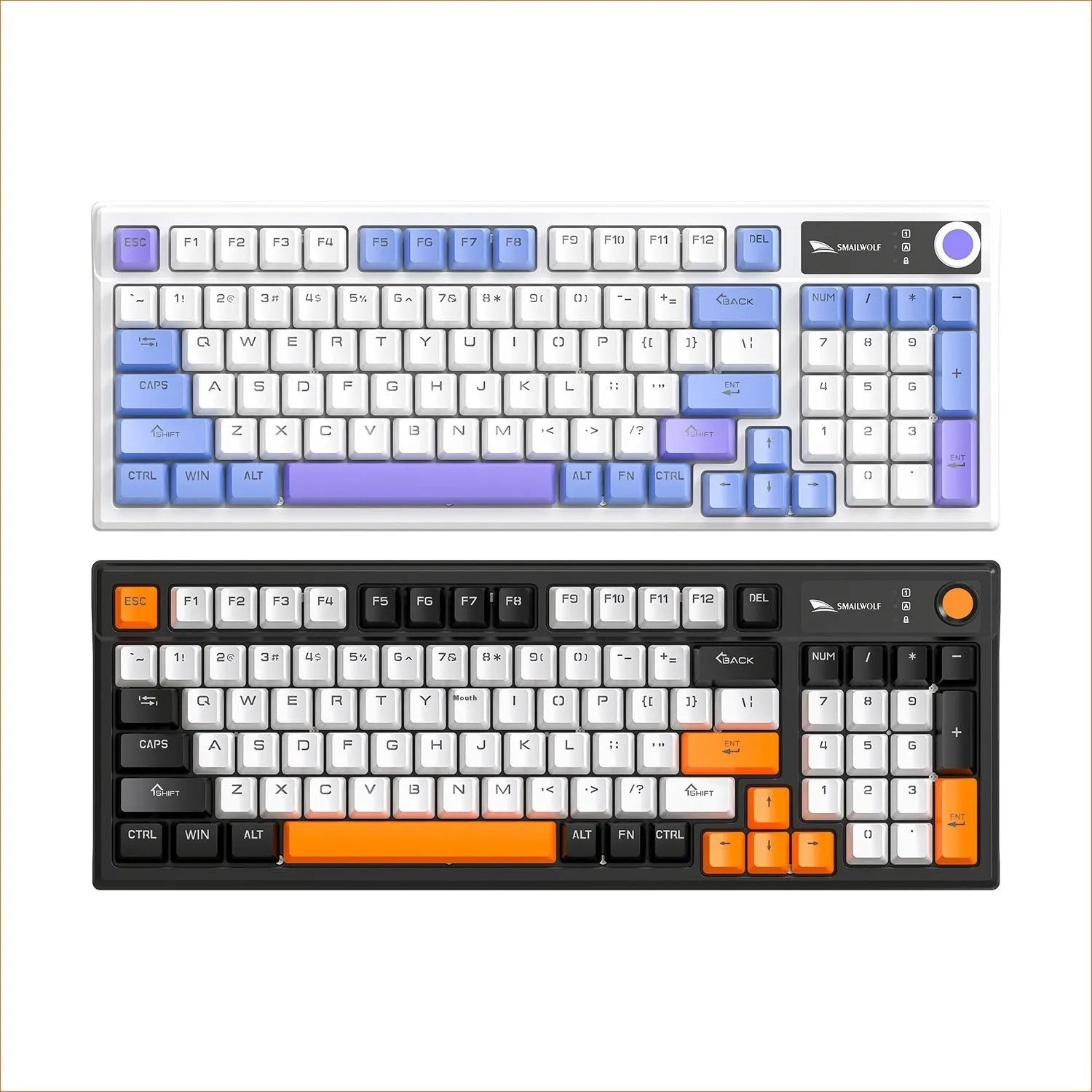 SK15 wired mechanical keyboard with control knob in TKL layout for gaming laptops