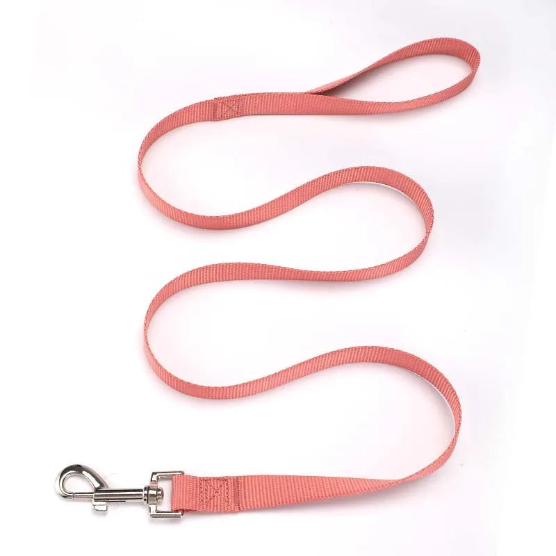 Solid colour dog training rope leash with hand-holding handle in various colour options
