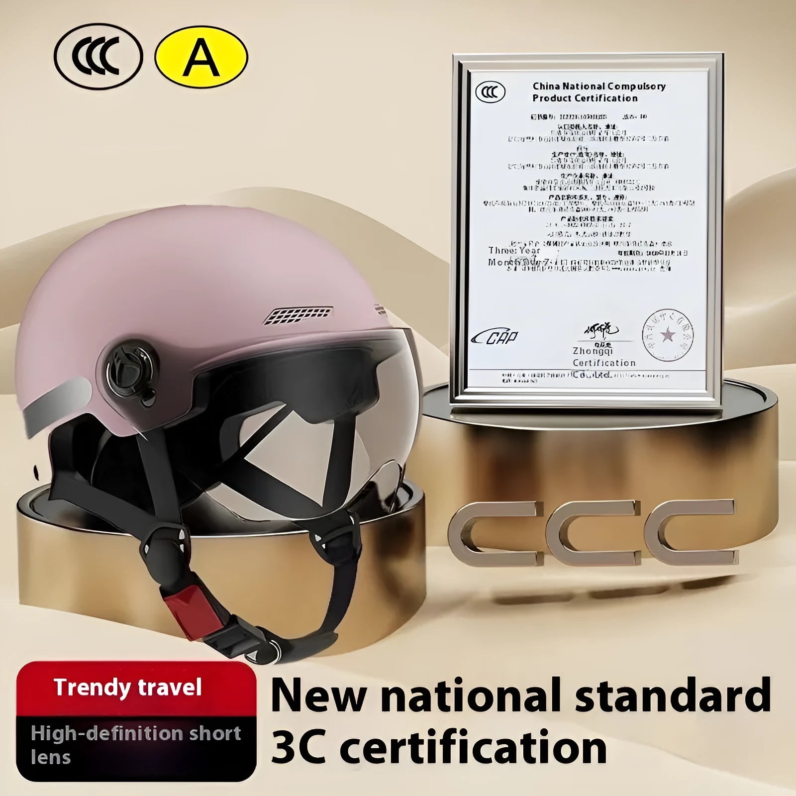 3C certified polypropylene electric vehicle helmet with sun protection in multiple colour options