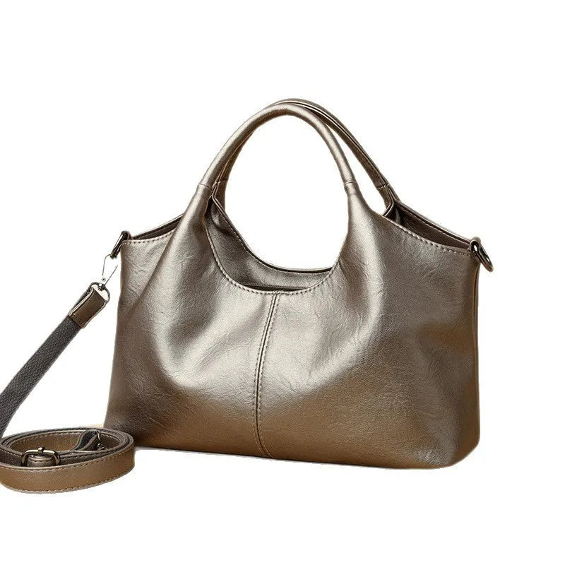 Genuine leather women's cross-body bag in seven colour options with soft texture and large capacity
