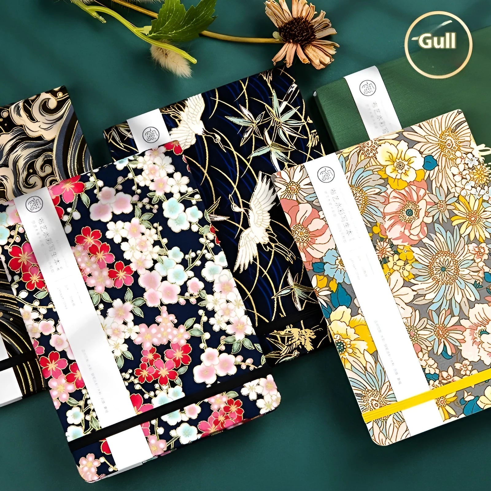Feiluniao handmade fabric watercolour notebook with artistic cover design, 185mm length for portable sketching