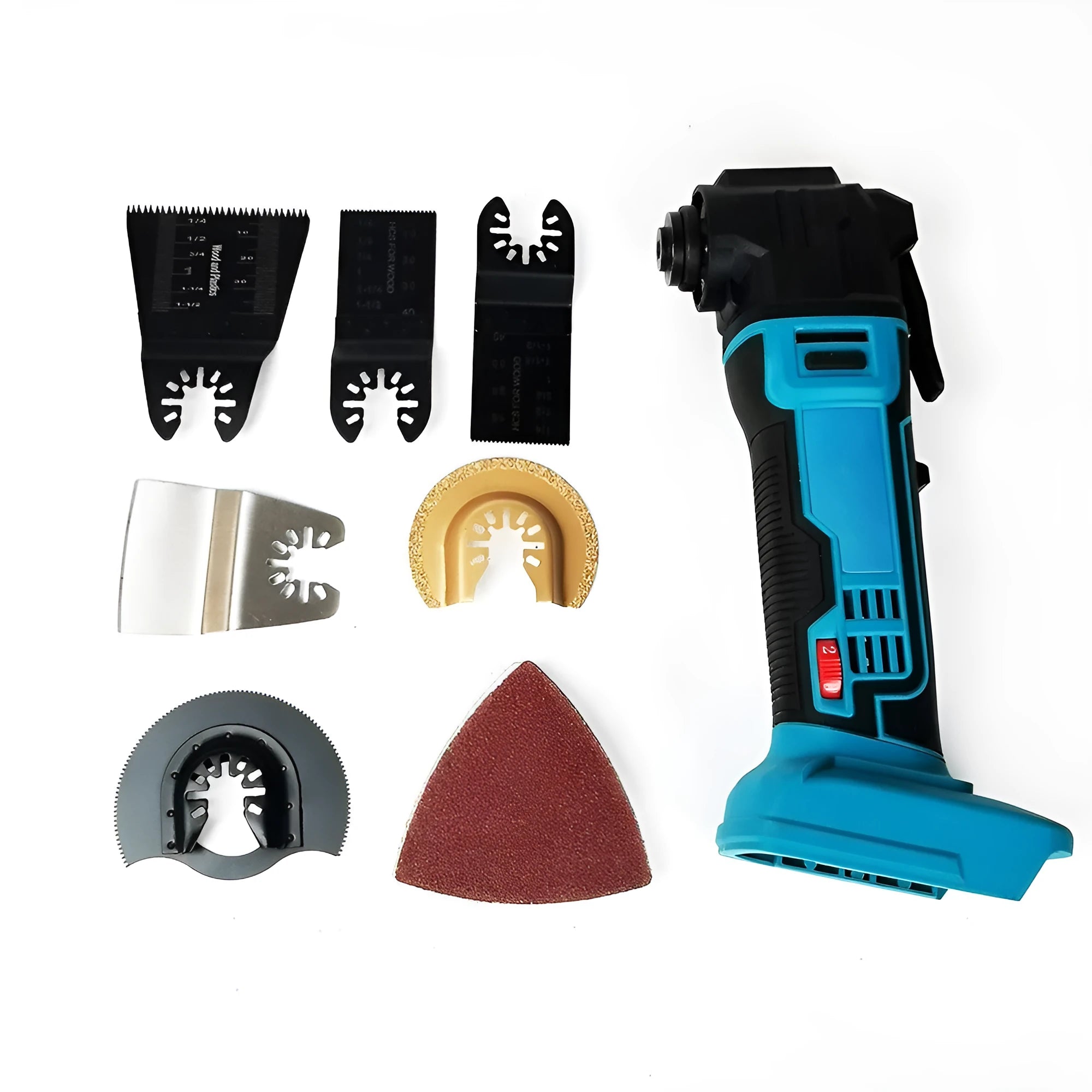Rechargeable brushless lithium battery trimming machine with metal construction and plastic accessory storage box