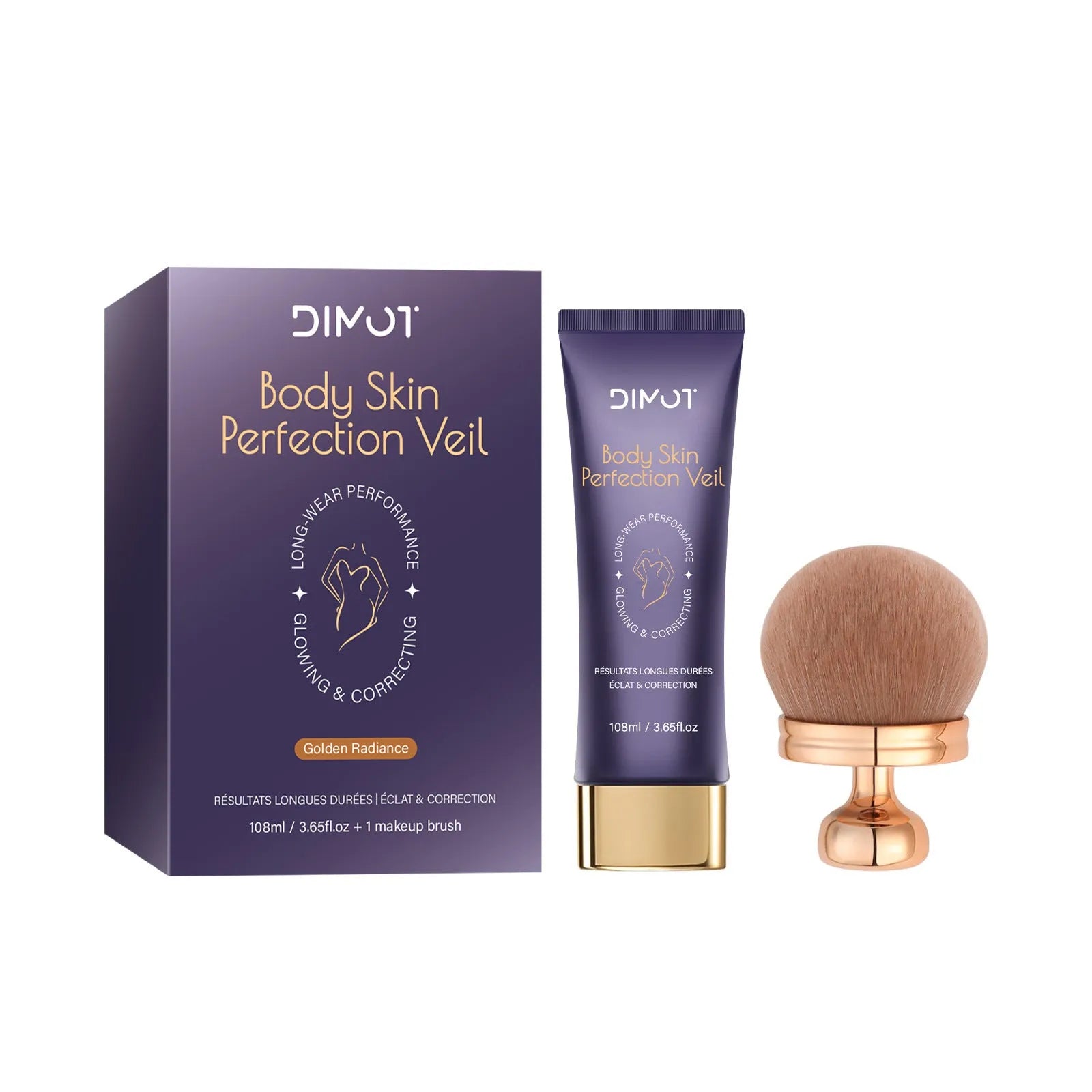 Waterproof body concealer cream bottle with application brush for tattoo and birthmark coverage