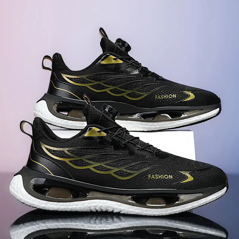 Youth button sneaker with shock absorption rotating function in casual sports style