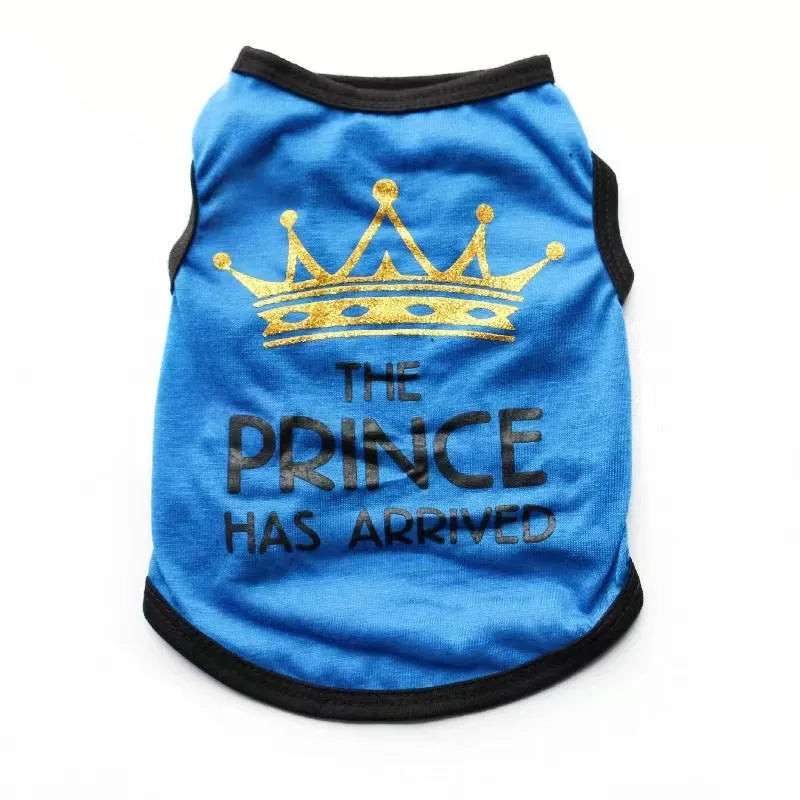 Cotton dog vest for spring and summer wear in casual style with colour options