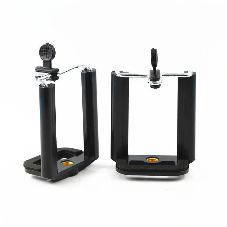 Black plastic U clip universal car phone holder for dashboard or windscreen mounting