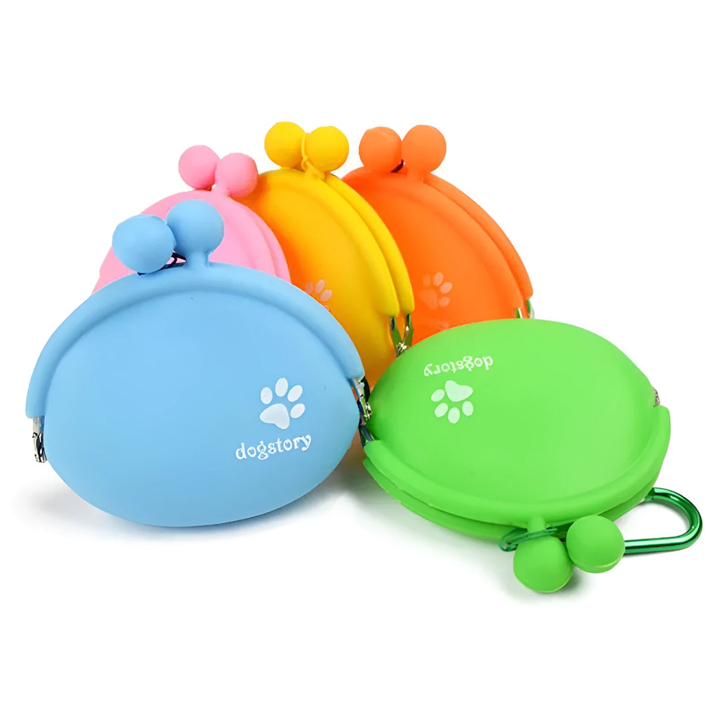 Yellow silicone dog training treat waist bag with hook-and-loop closure