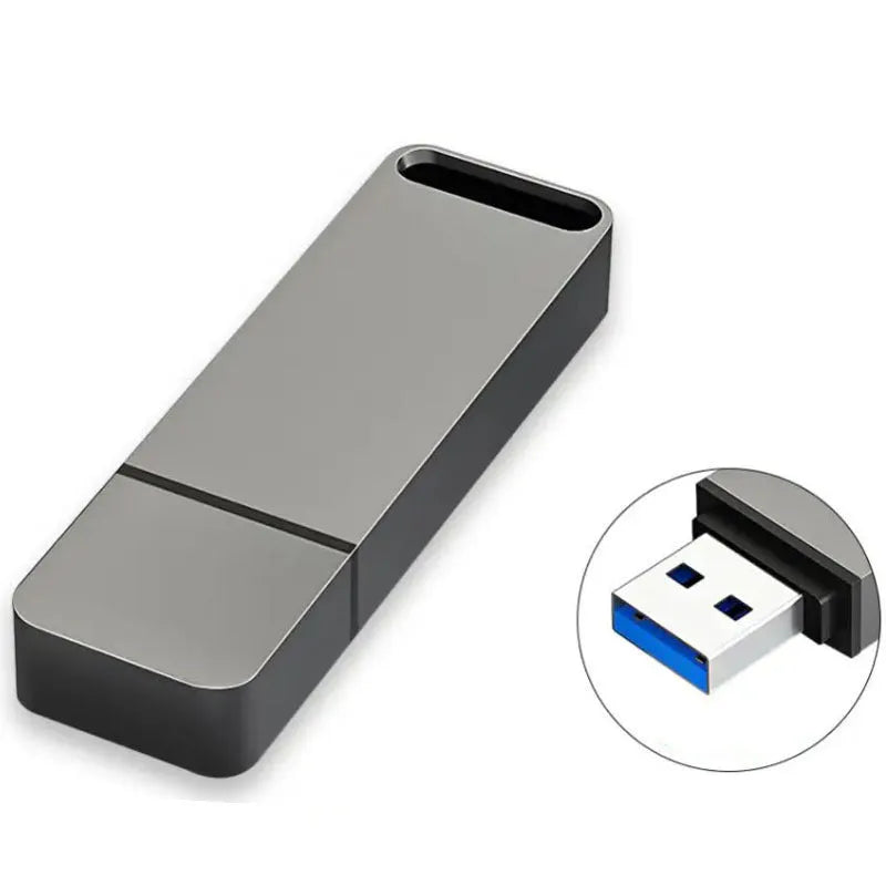 Metal USB flash drive with custom graphic design in black, red or silver colour options