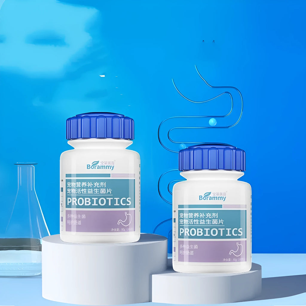 Pet active probiotic tablets bottle with 180 count for dog and cat digestive health support