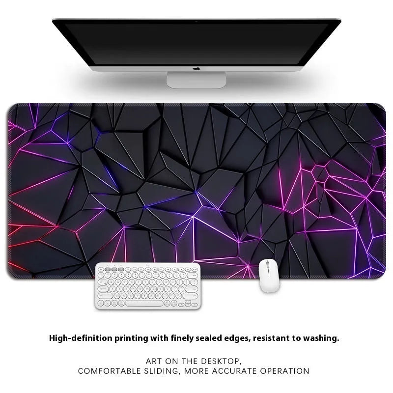 Thickened natural rubber computer keyboard mat with thermal transfer pattern and overlock edge
