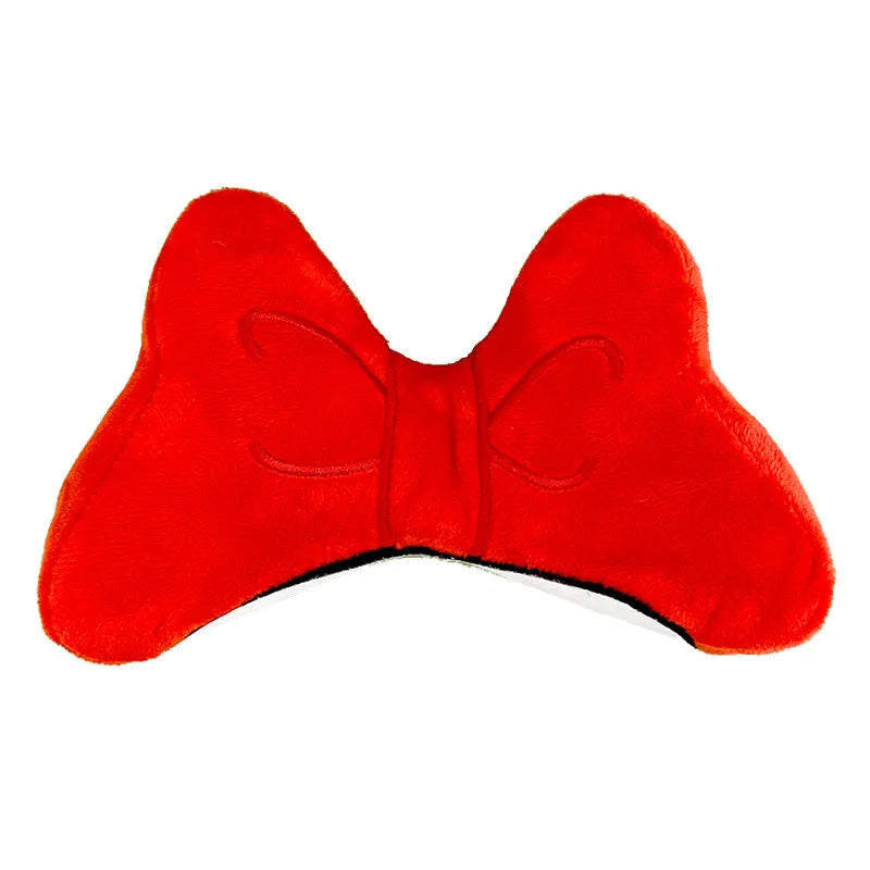 Plush bow helmet decoration for motorcycle and ski helmets in red, peach pink or rose pink