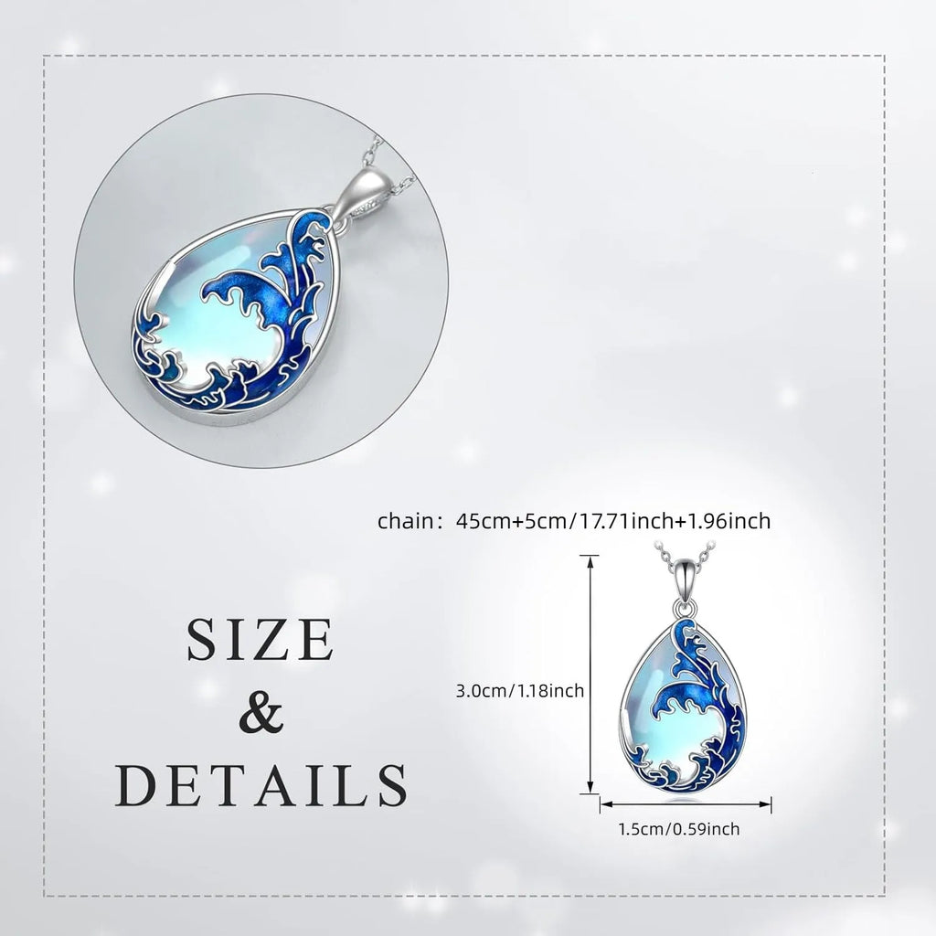HAILANG women's necklace with blue heart pendant and love elements