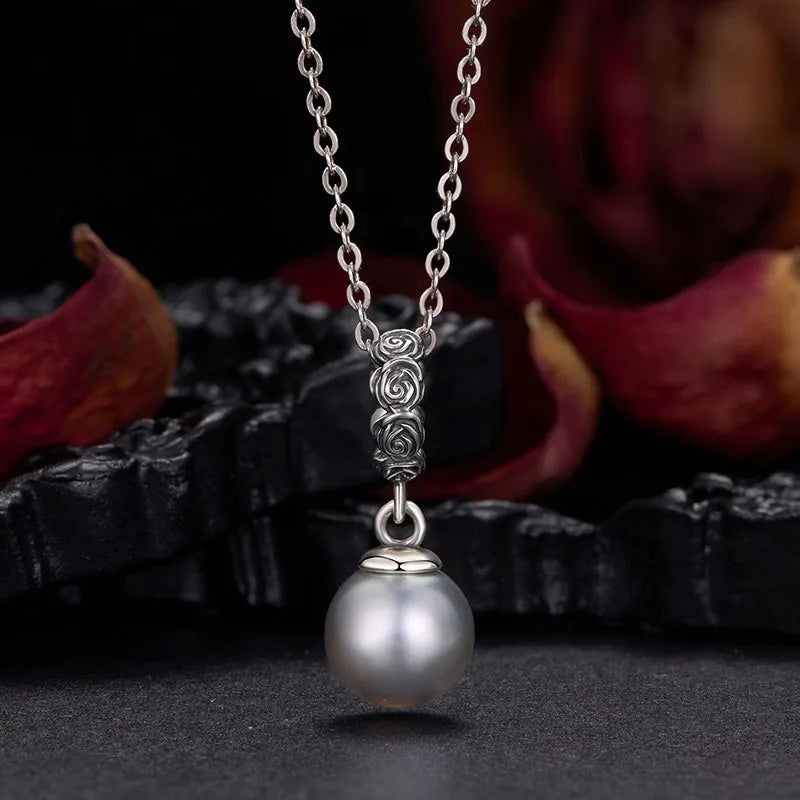 925 sterling silver dark night rose pendant 2.0cm by 0.8cm with 0.45cm aperture electroplated finish