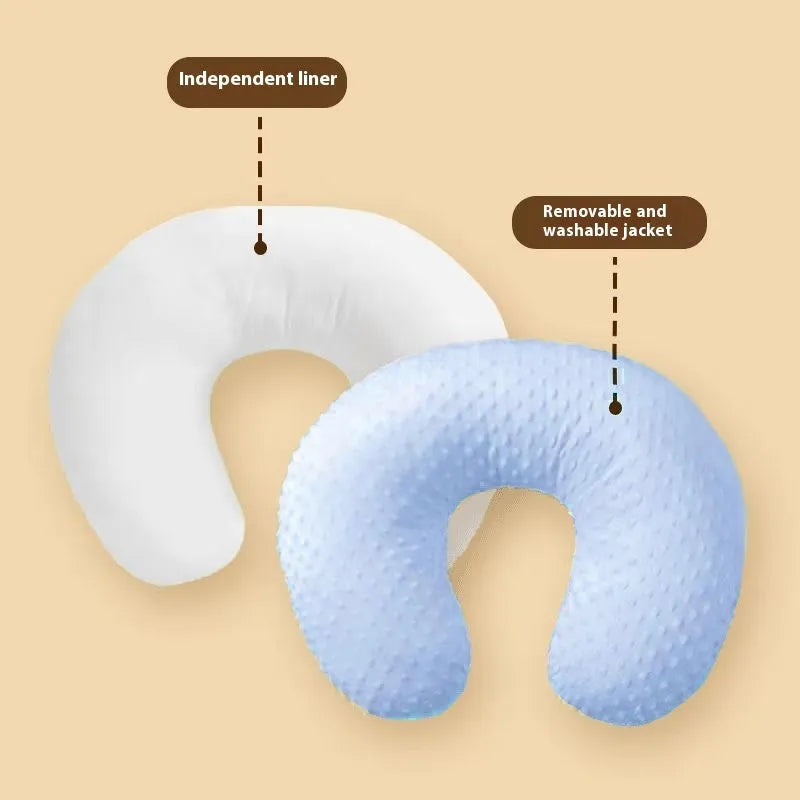 Multifunctional nursing pillow with milk spilt prevention in pink, yellow, grey, and light blue colours