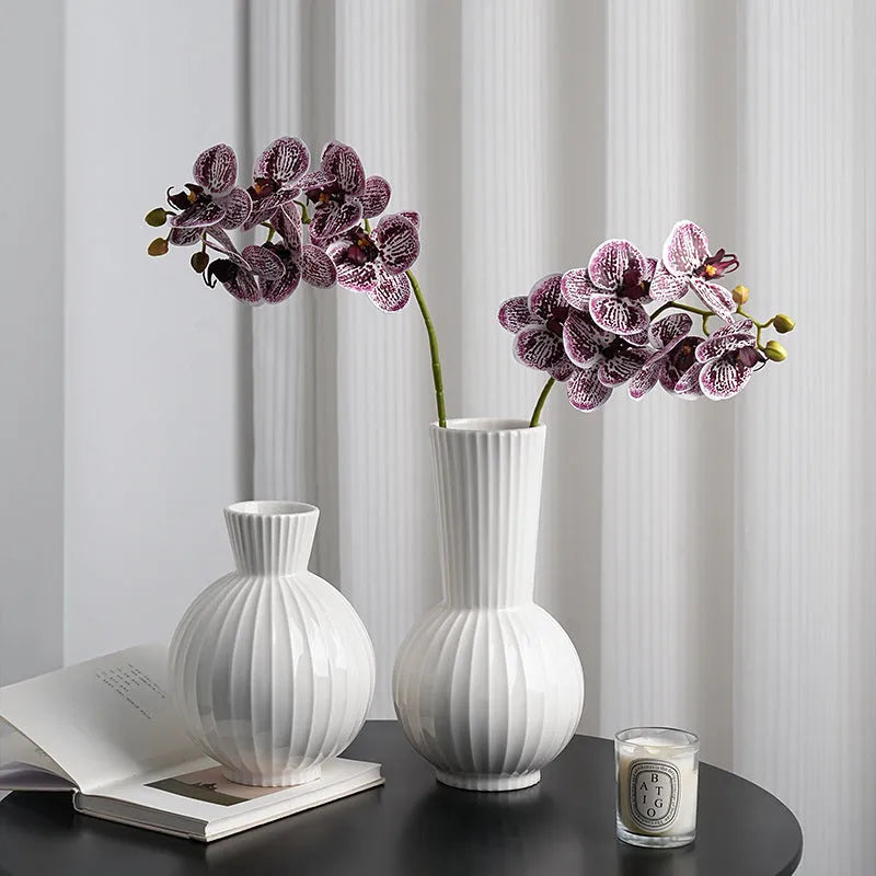 Ball striped ceramic vase collection in American country style with six design options