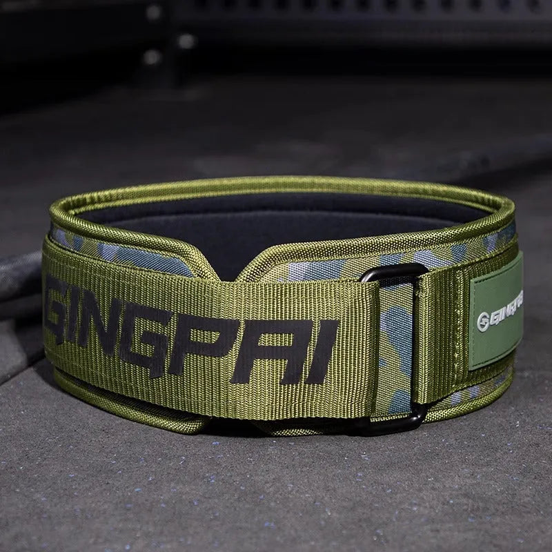 Powerlifting belt in multiple colours for abdominal support during squats, deadlifts, and bench press