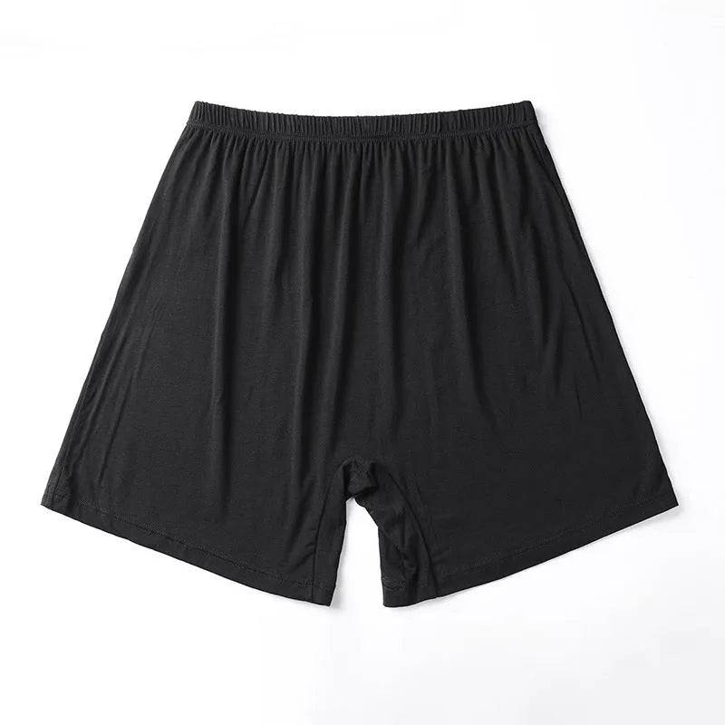 Men's solid colour high-waist boxer shorts in modal fabric showing black, blue, grey and brown colour options