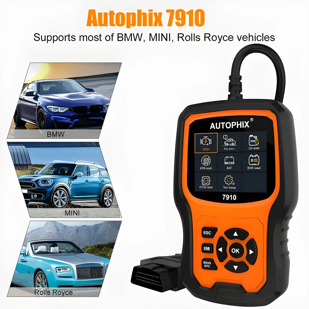 Autophix 7910 BMW diagnostic and OBD2 scanner tool for vehicle fault code reading and system resets