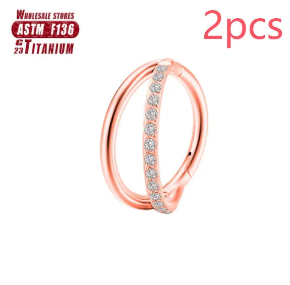 F136 titanium alloy fork nose ring body jewellery in multiple colours and sizes