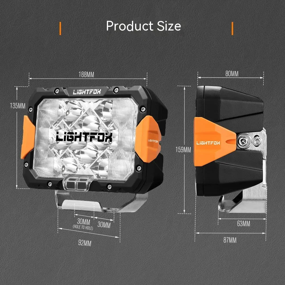 Black aluminium LED front bumper light bar for off-road vehicles with six high-power chips