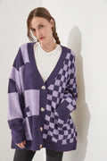 Loose fit cardigan knitwear in polyester-spandex available in six colours