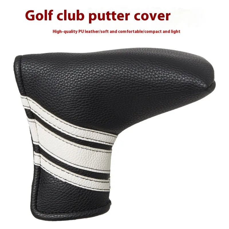 Black PU leather golf push rod cover sleeve for club protection