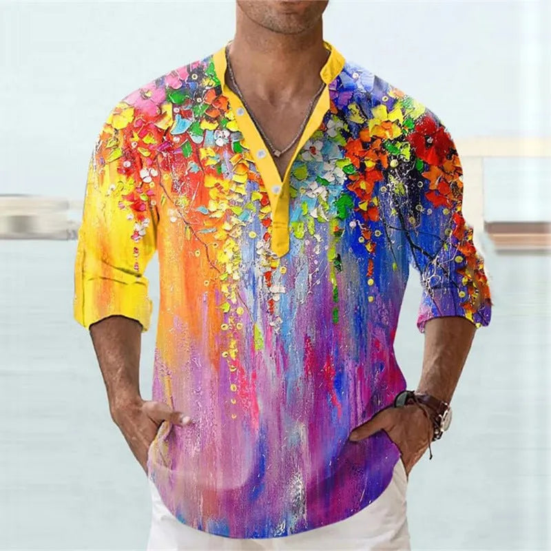 British style bamboo hemp short sleeve shirt with striped pattern in European sizing