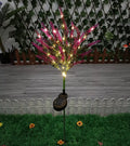 74cm solar LED garden light with flower shape design in lavender colour for outdoor courtyard decoration
