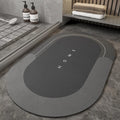 Cushioned bathroom floor mat in blue colour with rectangular shape