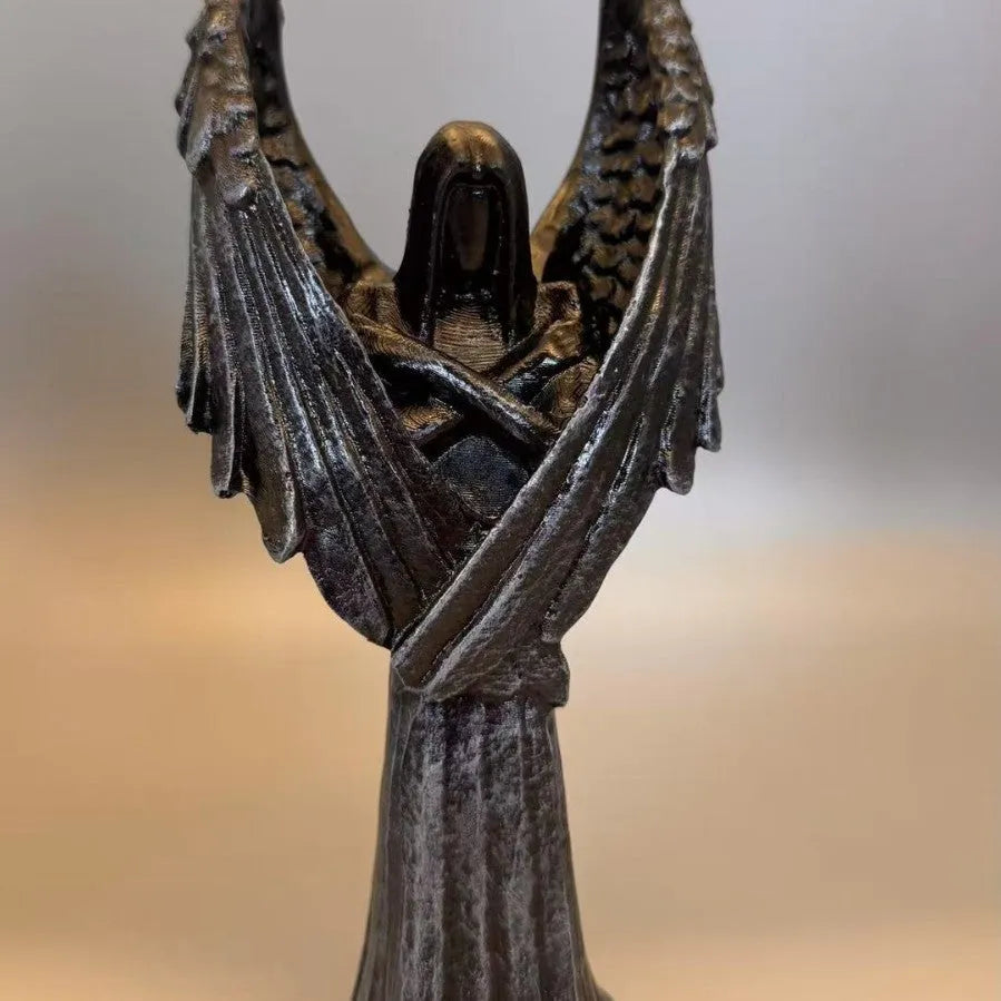 Dark angel statue resin ornament measuring 17cm tall on display.