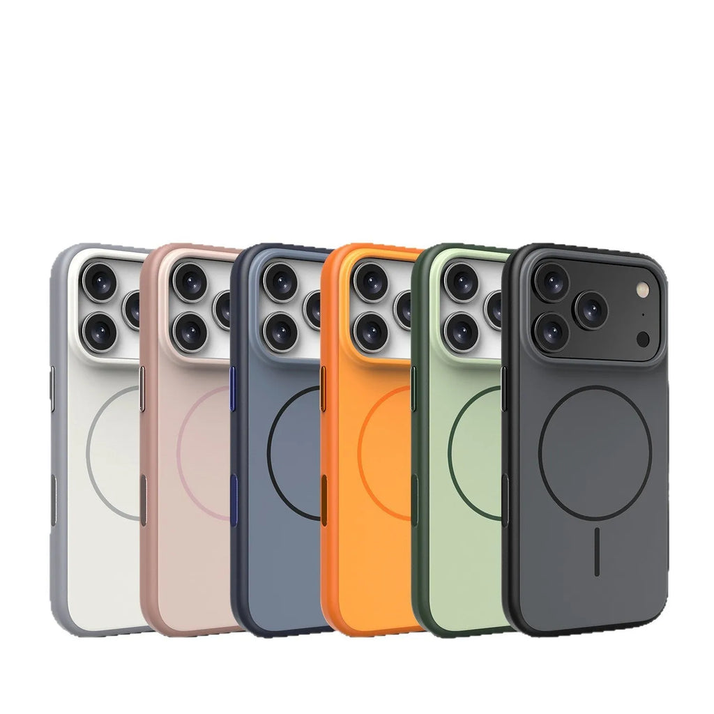 Magnetic iPhone case with AI photography button in multiple colour options