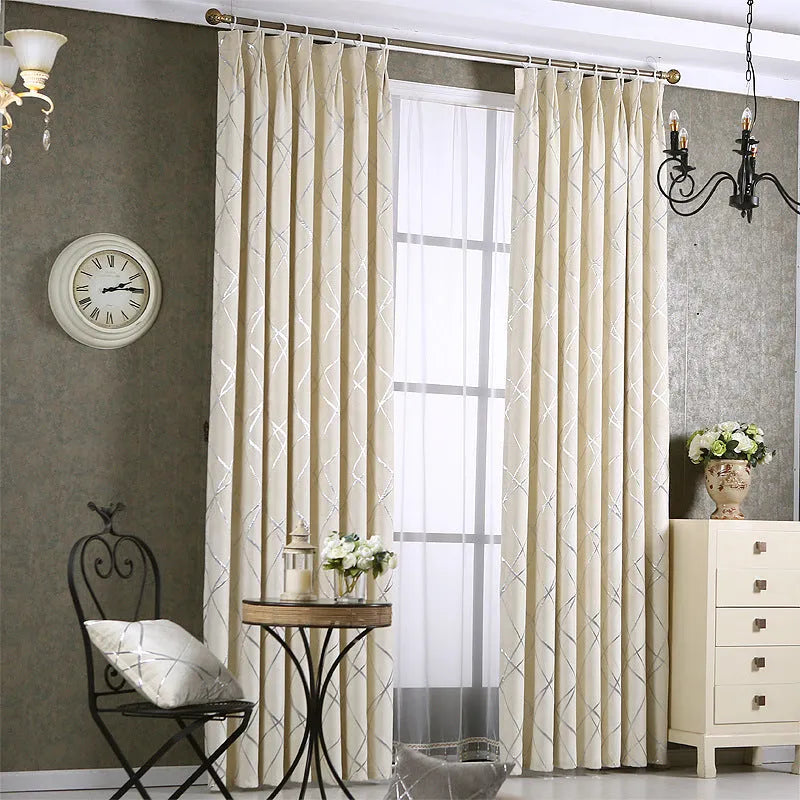 Modern minimalist chenille blackout curtain panel in grey, 1m x 2.7m, jacquard weave