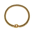 18K plated stainless steel encrypted chain OT buckle necklace geometric simple style women