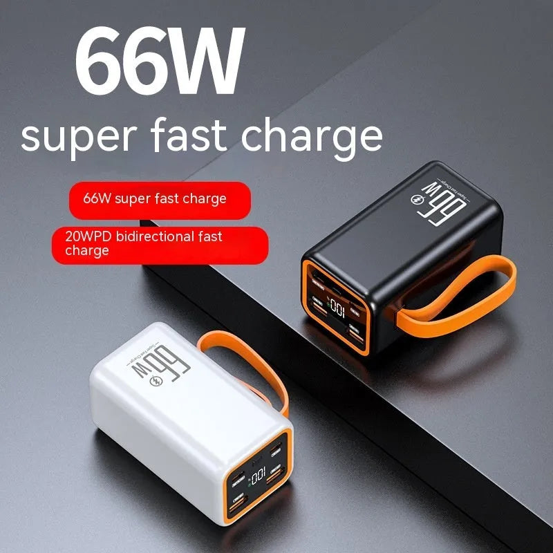 PD66W 20000 mAh fast charge power bank in black and white creative design
