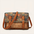 Women's printed PU crossbody bag showing large capacity design with single shoulder strap