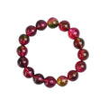 Handmade women's bracelet with green Watermelon Crystal beads in a casual pastoral style.